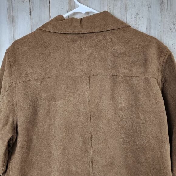 Coaco New York Lined Button Up Suede Car Coat Brown Size Small - Picture 9 of 12